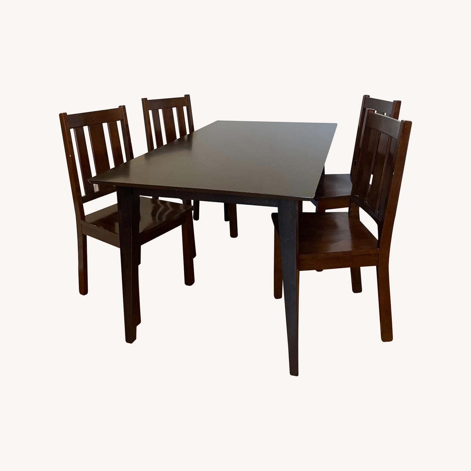 Dark Wood Table Set - AptDeco