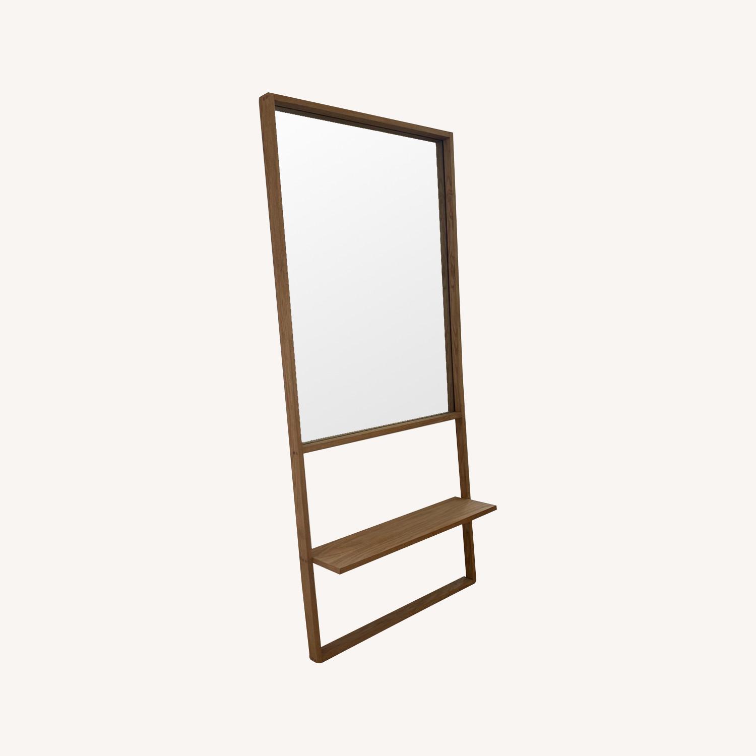 White Oak Mirror with Shelf - image-0