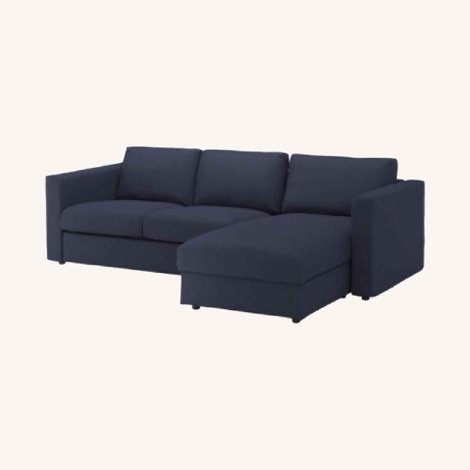 IKEA Blue Sectional Couch with Hidden Storage - image-5