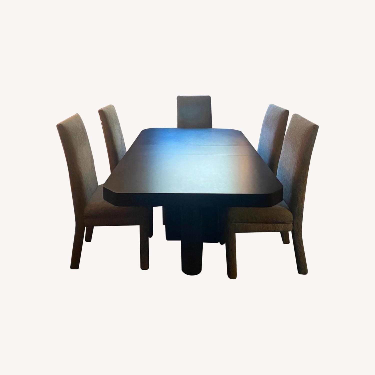 Black Formica Modern Dining Table and Chairs - image-0