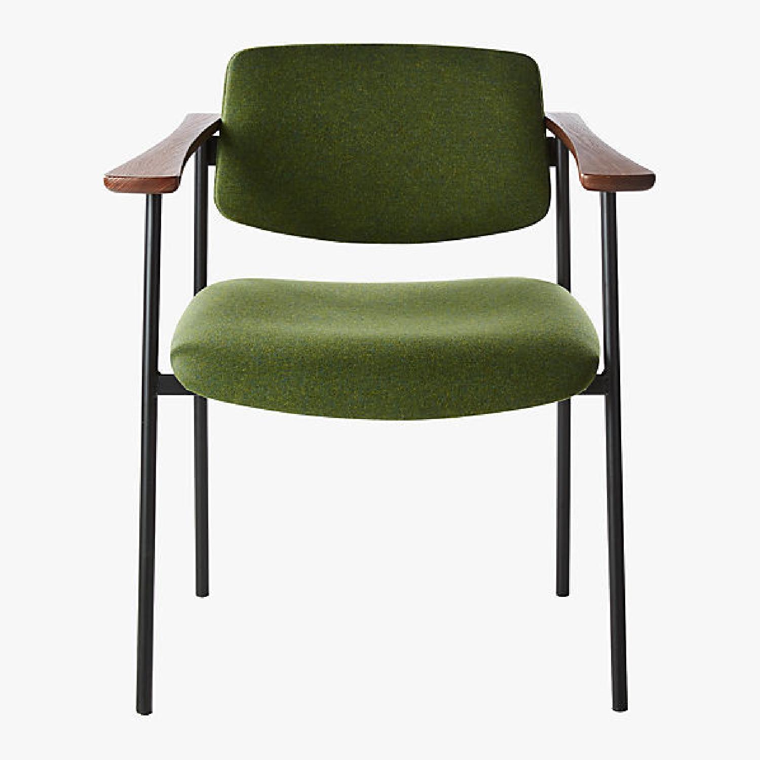 CB2 Warren Green Wool Fabric & Wood Chair - image-7