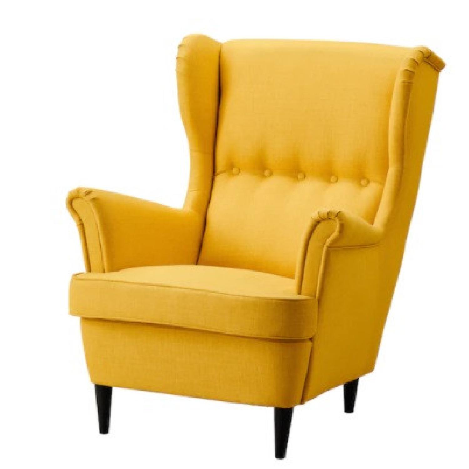 IKEA Yellow Lounge Chair w/ Ottoman - image-4