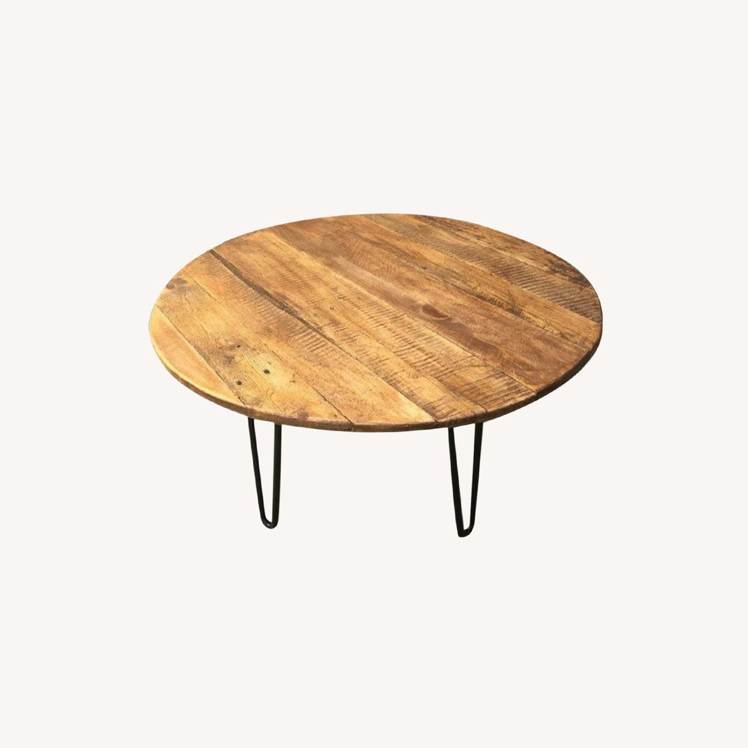 Antique Walnut Wood Coffee Table - image-0