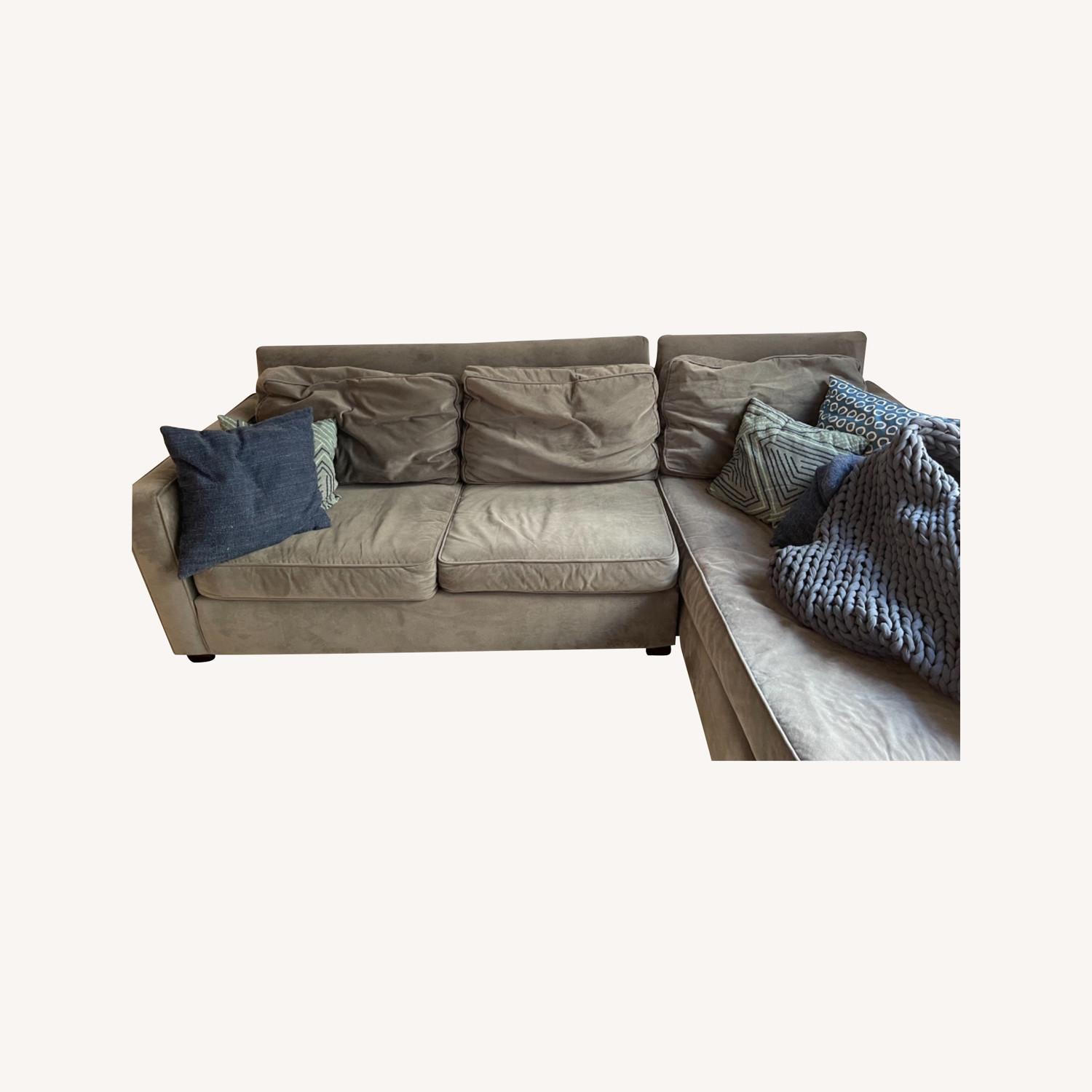 West Elm Performance Velvet Chaise Sectional AptDeco