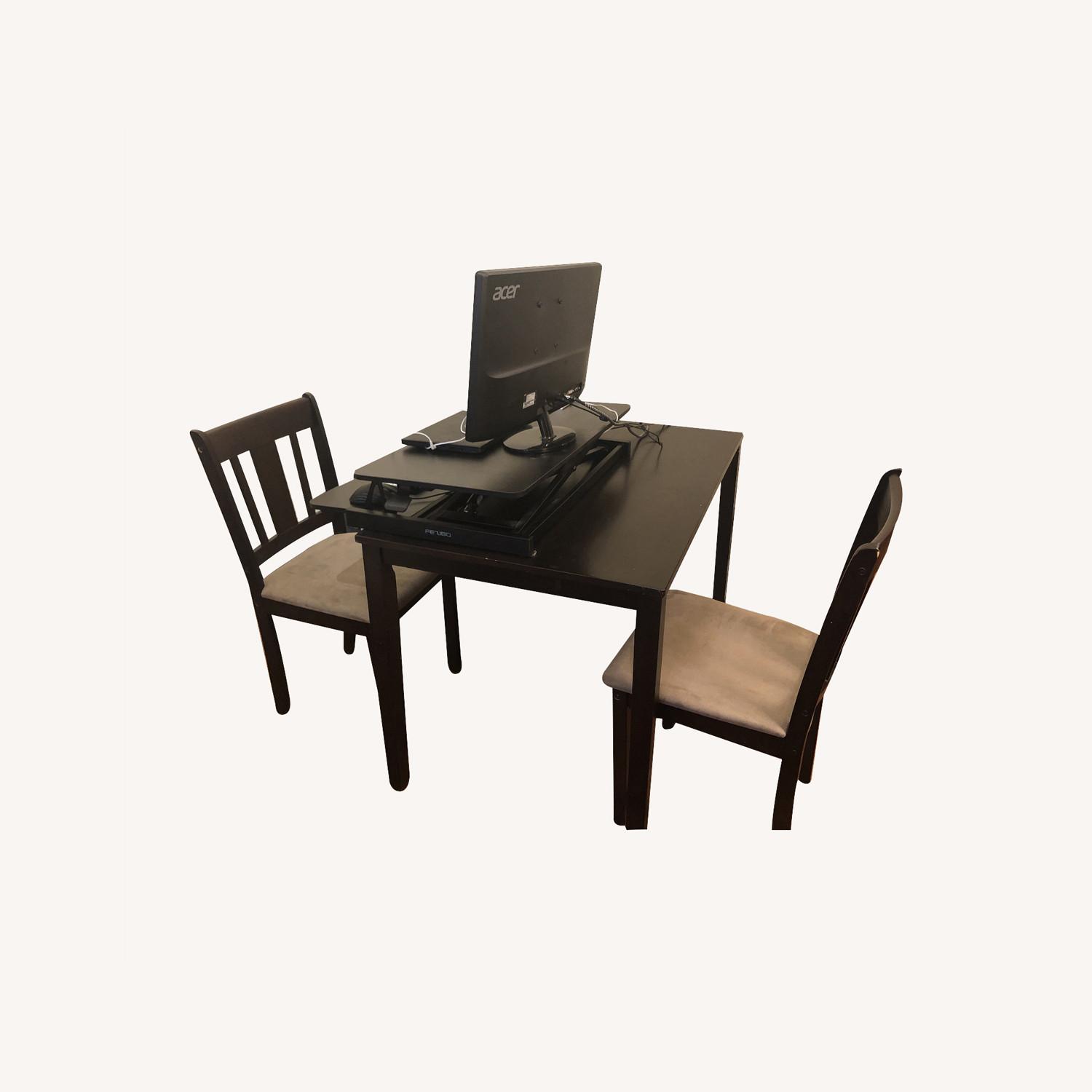 Dark Brown Dining Table with Chairs - image-0