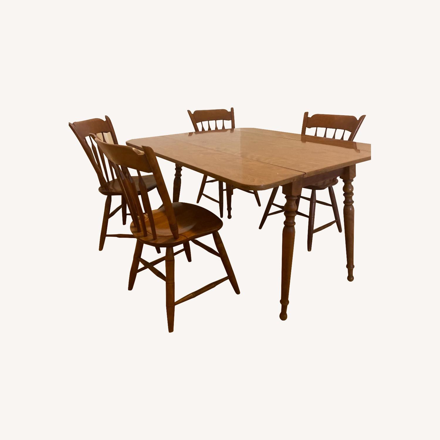 Ethan Allen Folding Table + Chairs - image-0