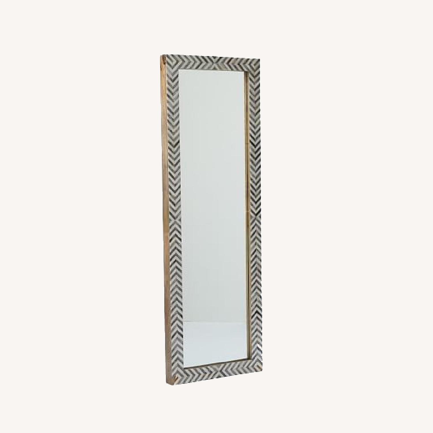 West Elm Parsons 72 Floor Mirror, Herringbone - AptDeco