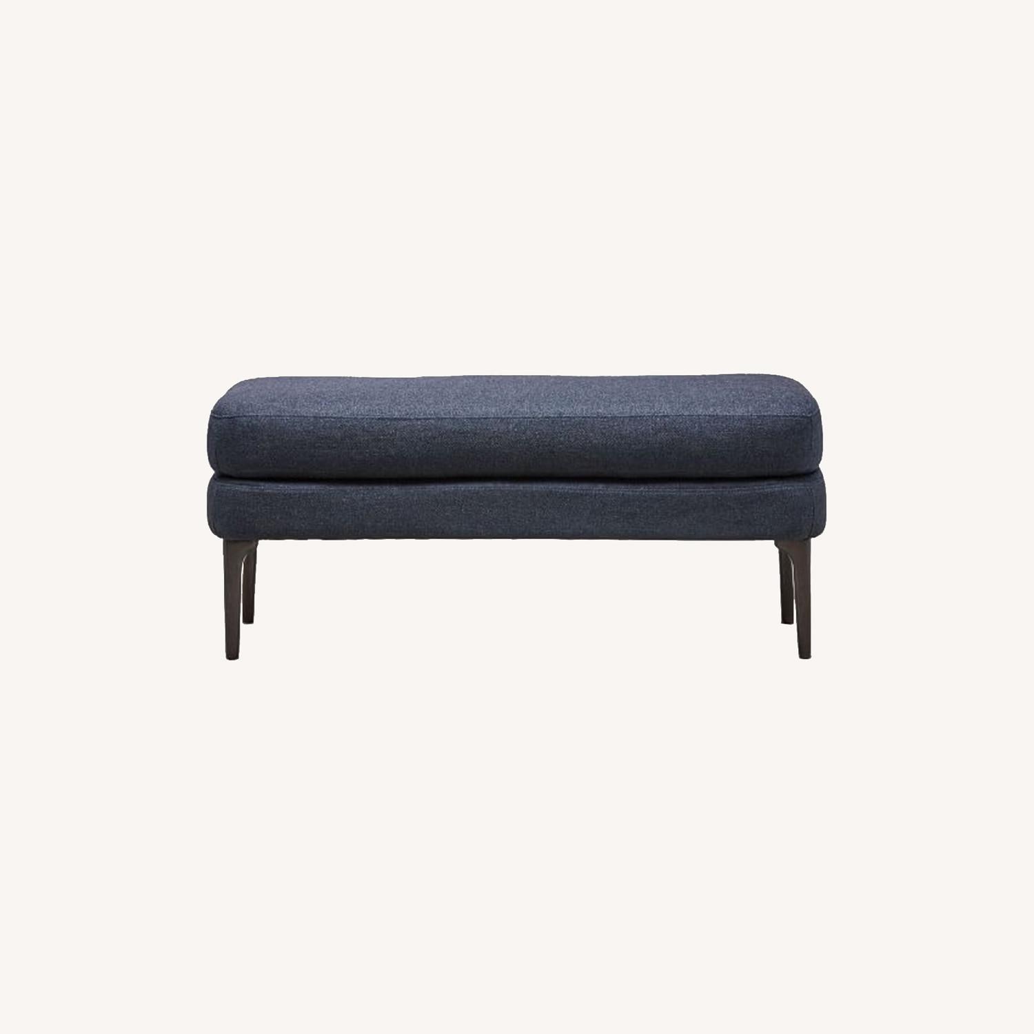 West Elm Auburn Bench, Twill, Black Indigo - image-0