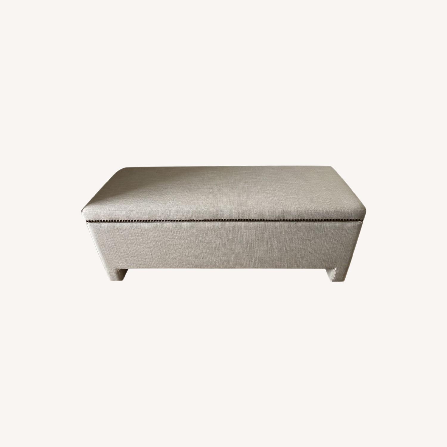 Pottery Barn Upholstered Storage Bench AptDeco