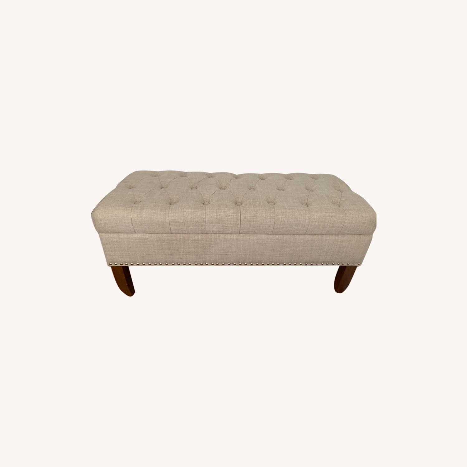 Mortensen Upholstered Flip Top Storage Bench AptDeco