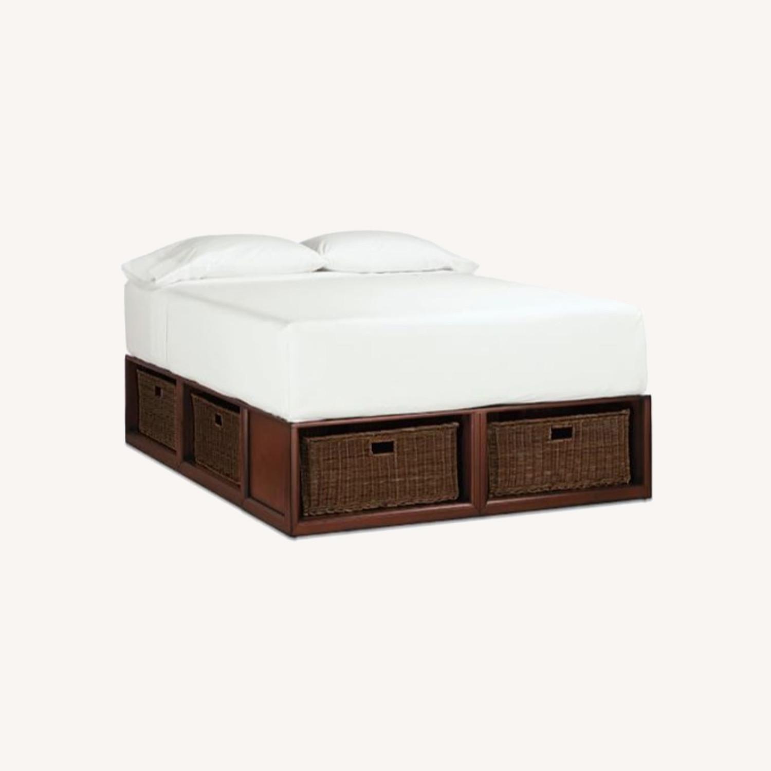 Pottery Barn Queen Size Bed with Baskets AptDeco