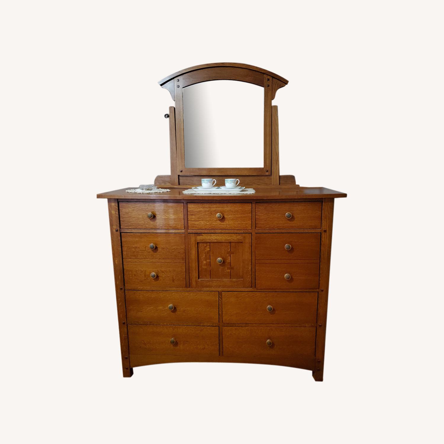 Thomasville Mission Style Dresser w/Mirror - image-0