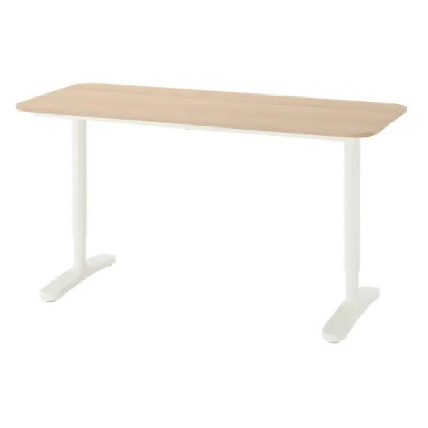 IKEA Bekant Desk (White Stained Oak Veneer) - image-4