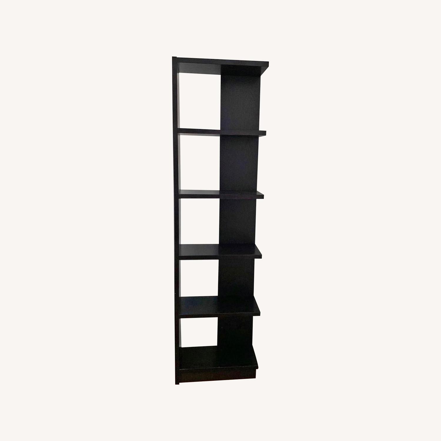 Crate & Barrel Reversible Dark Wood Bookcase AptDeco