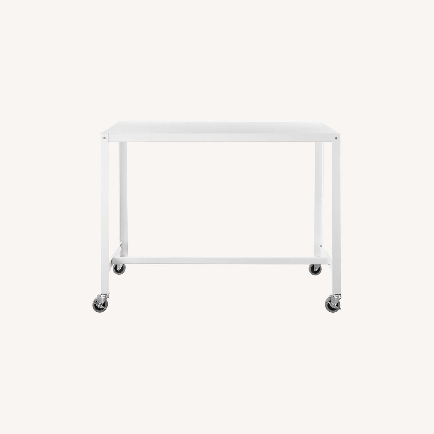 CB2 White Rolling Counter Table - image-0