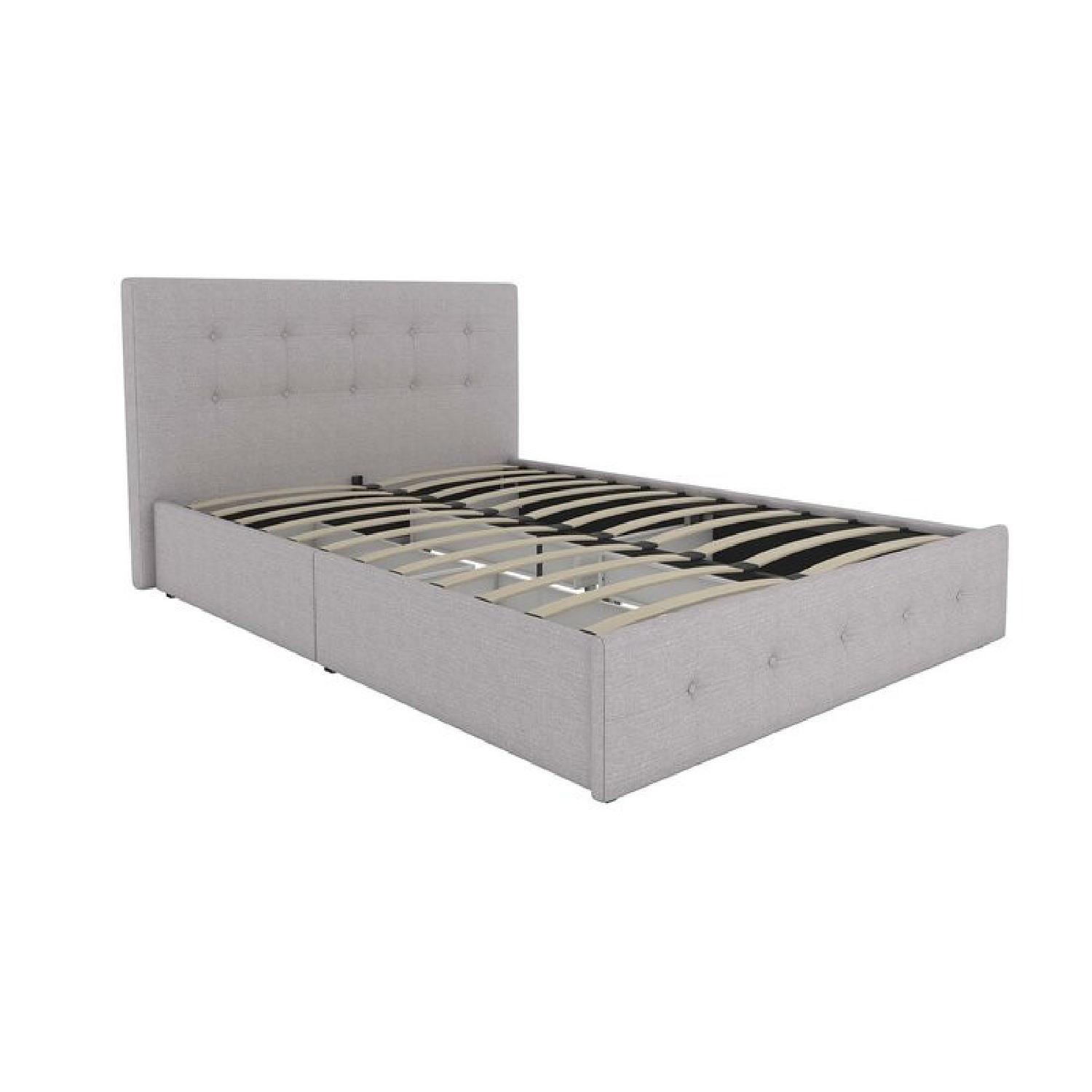 Gray Upholstered Storage Queen Bed Frame - image-4
