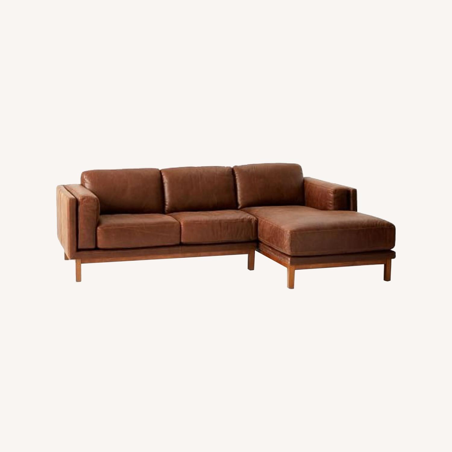 West Elm Leather DeKalb Sectional AptDeco