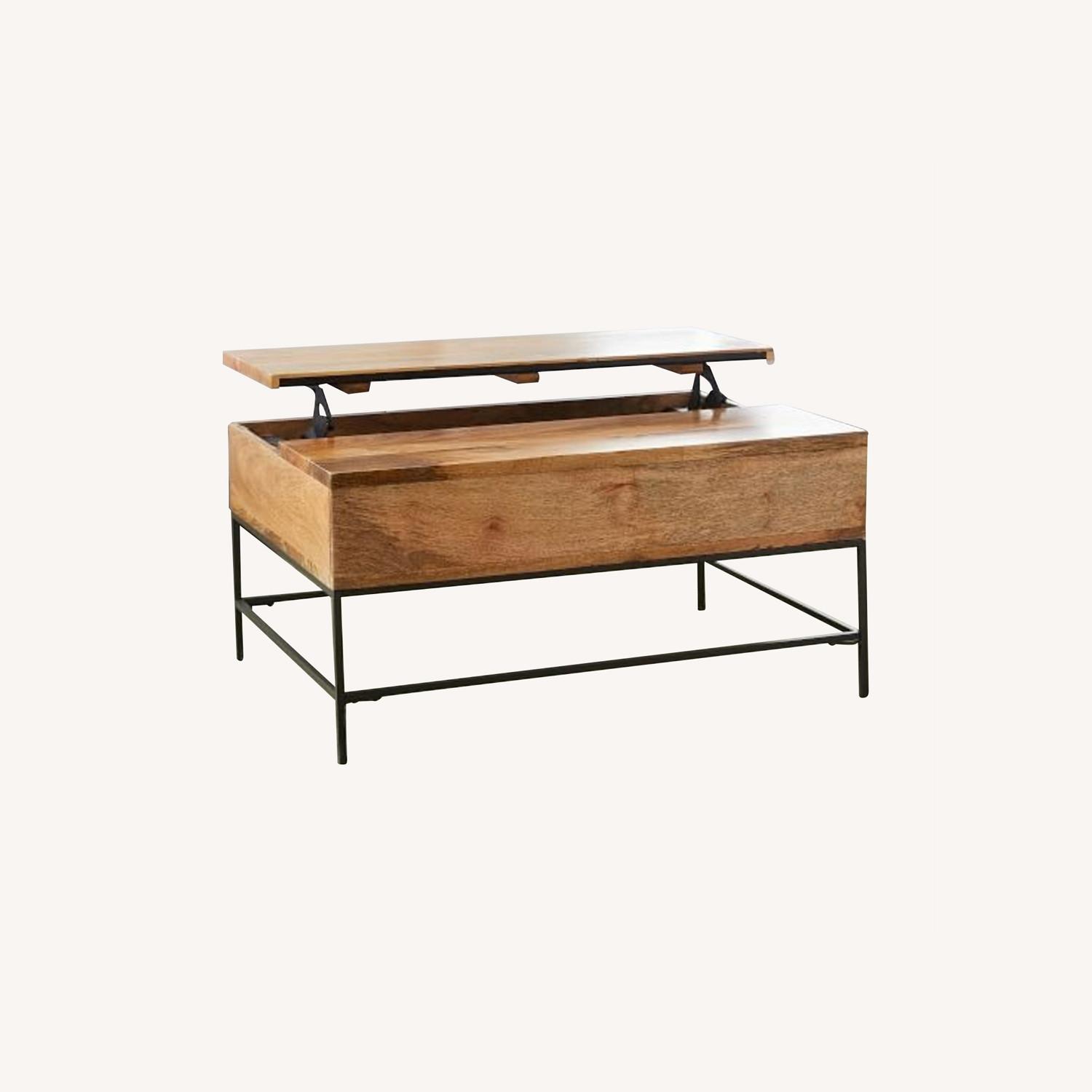 West Elm Industrial Popup Storage Coffee Table AptDeco