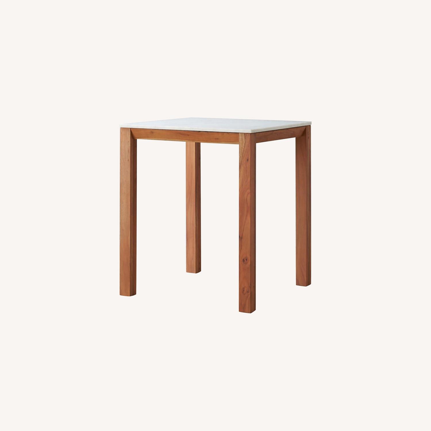 CB2 Counter-Height Marble & Wood Table - image-0