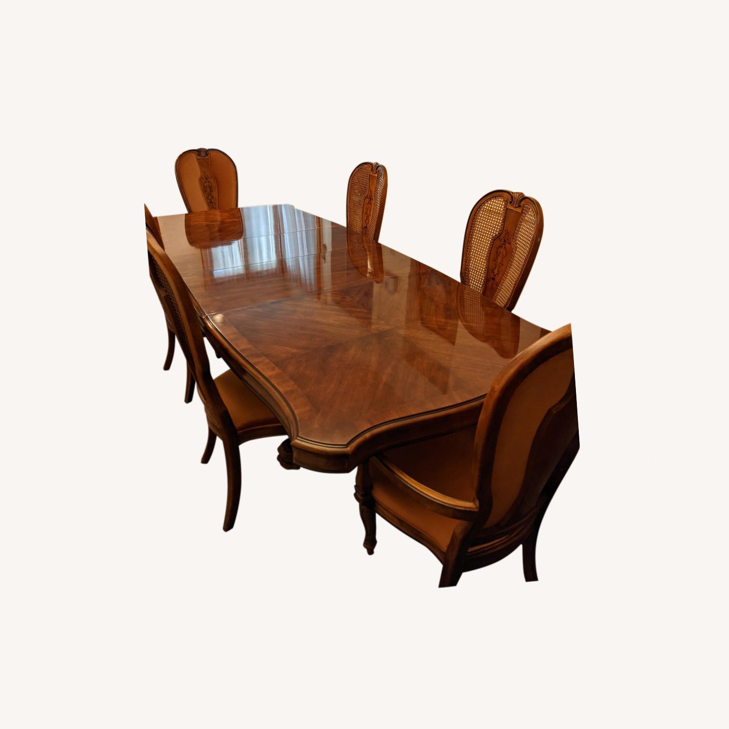 Solid Walnut Dining Table with 6 Chairs - AptDeco