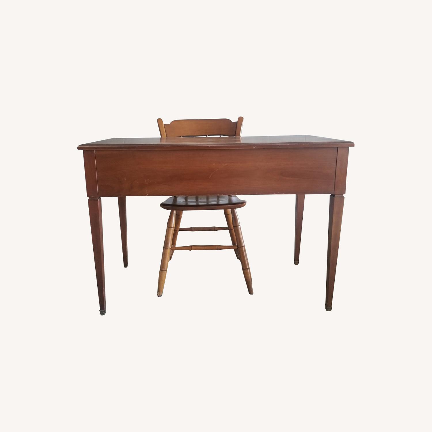 Oak Computer Desk with Chair - image-0