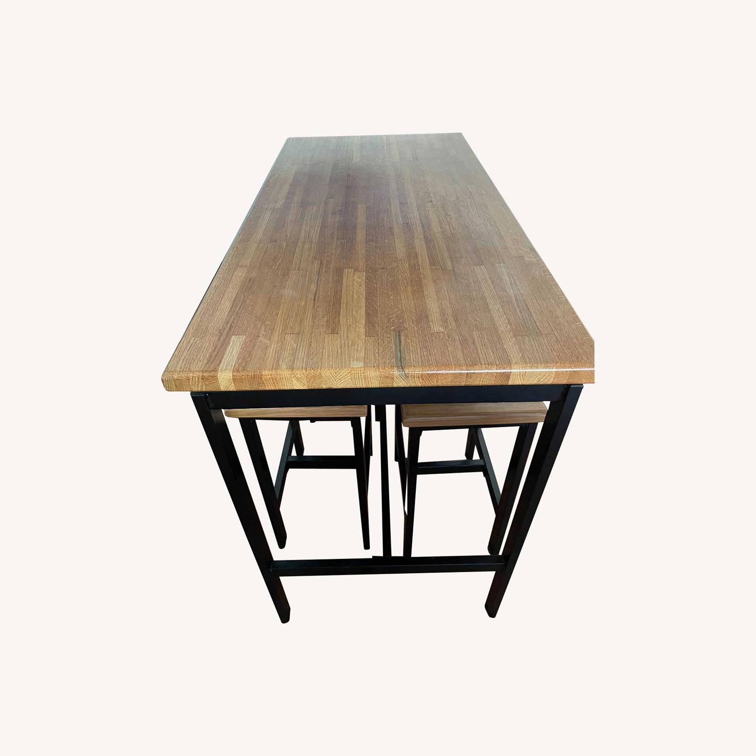 Wood Top Counter Height Dining Table with 4 stools AptDeco