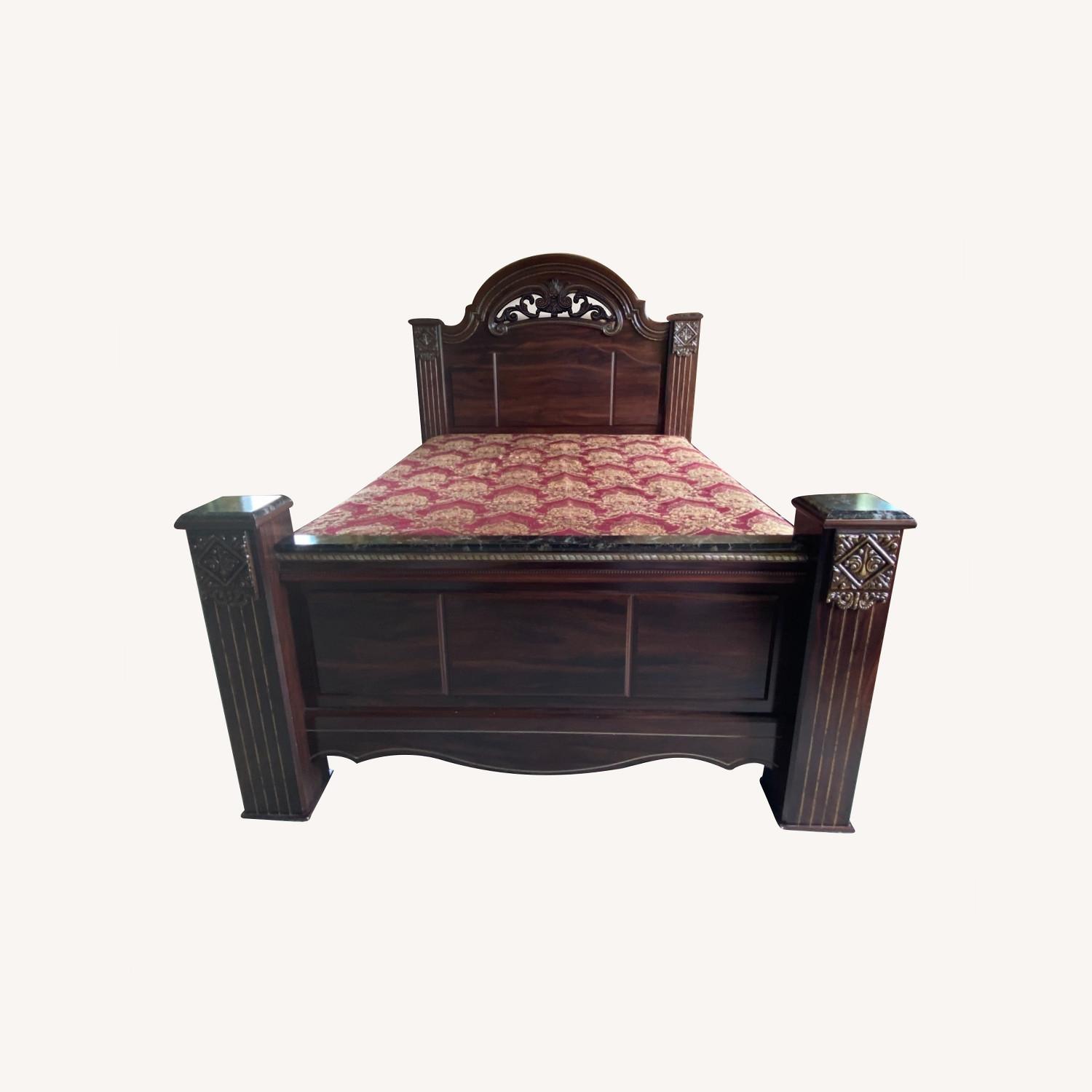 Traditional Four Poster Queen Bed Frame - image-0