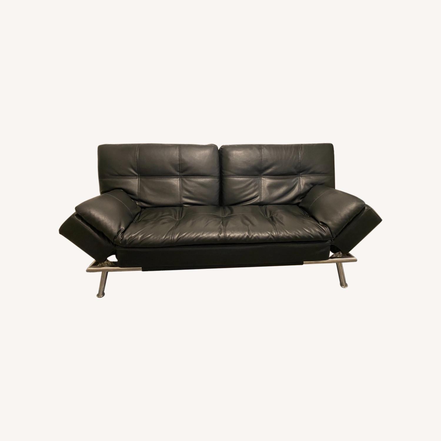 Euro Lounger Leather Futon - image-0