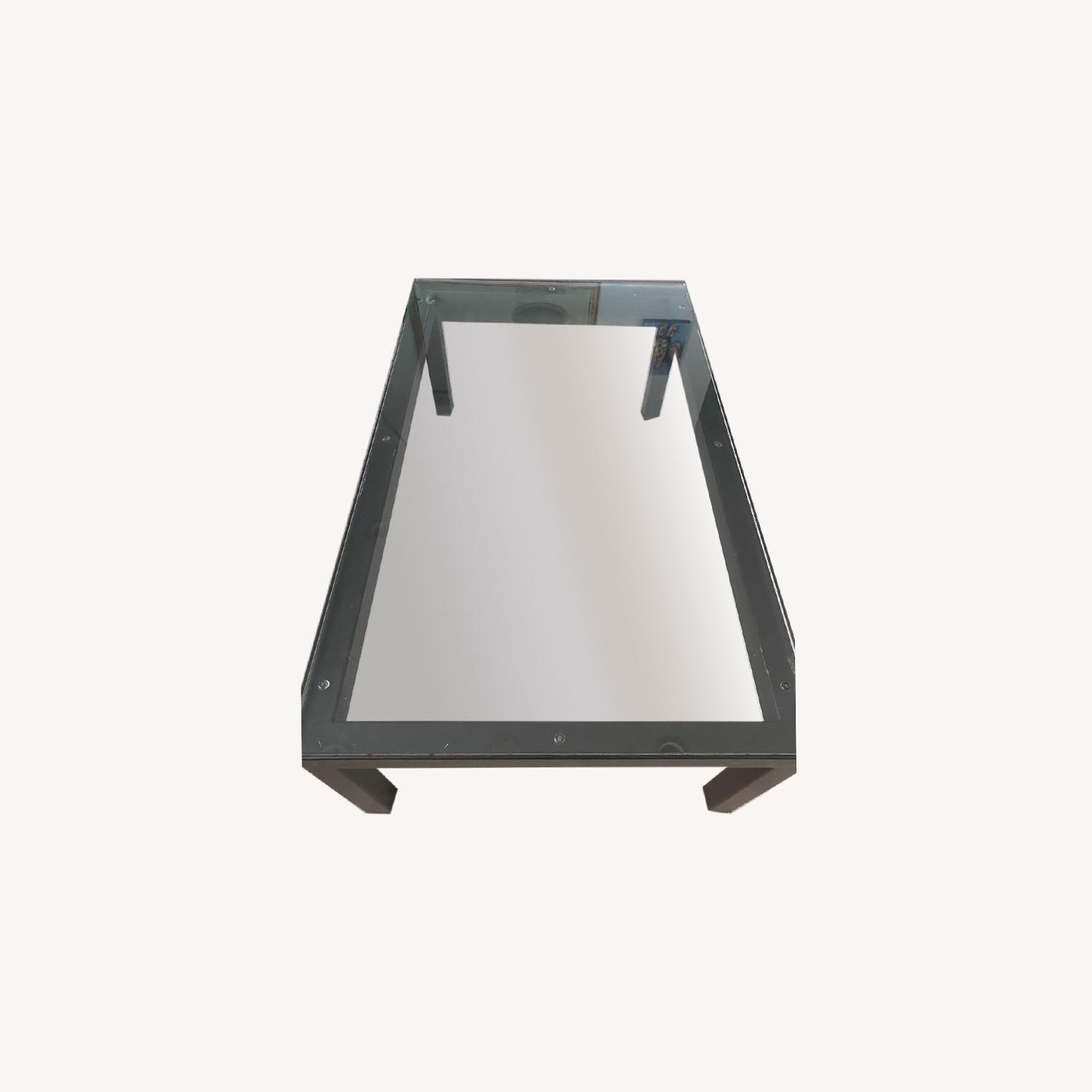 Clear Glass Top/ Dark Steel Base-Coffee Table - image-0