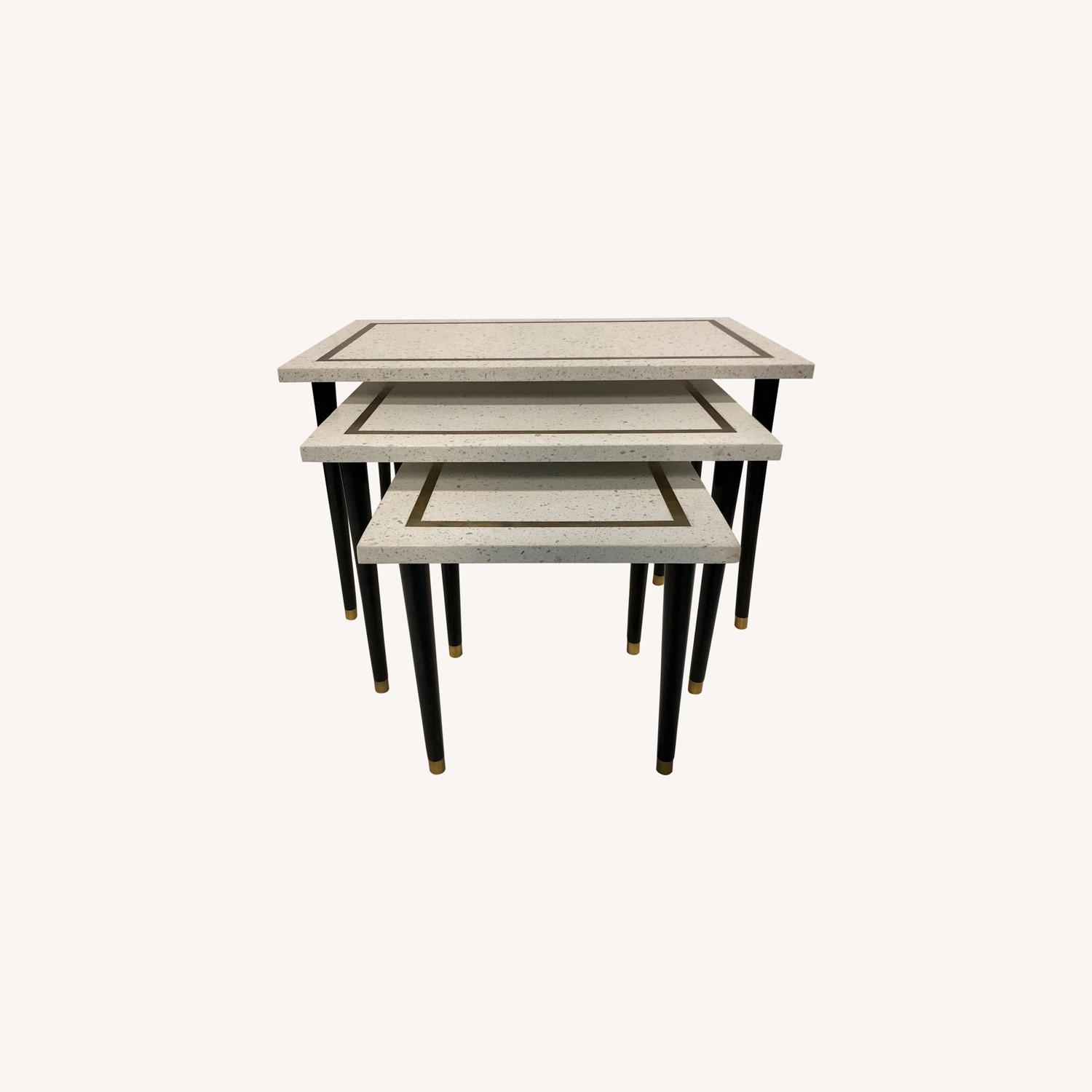 Jonathan Adler Travertine Nesting Tables - AptDeco