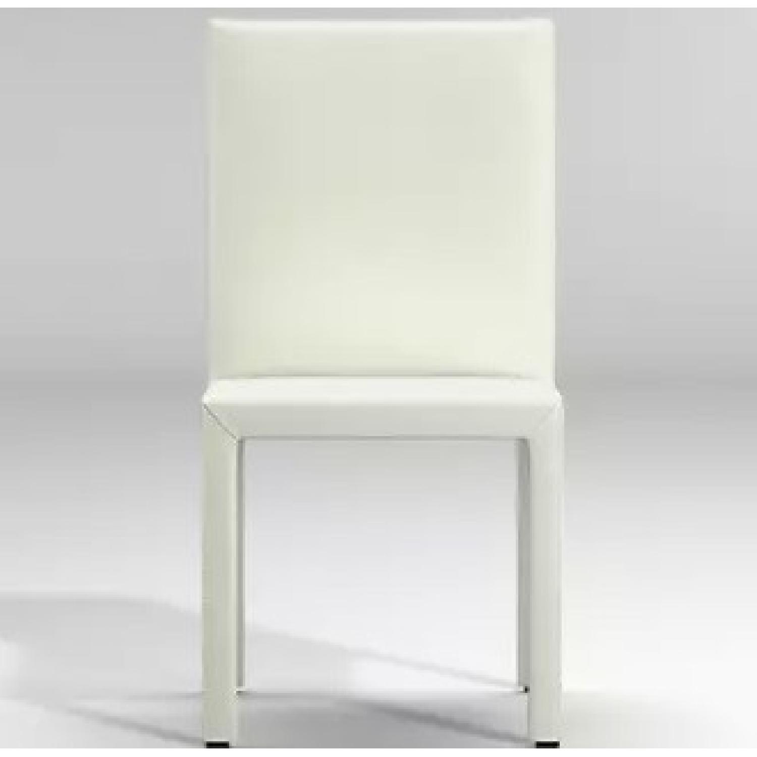 Crate and Barrel Folio Leather Dining Chairs Set of 6 AptDeco