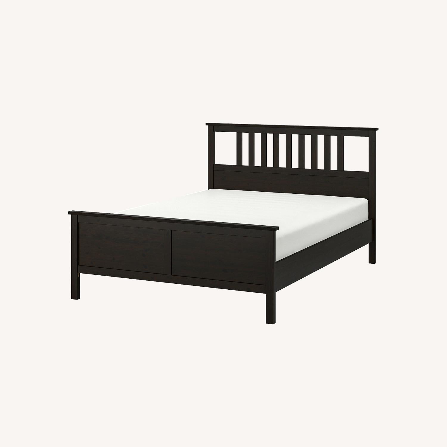 IKEA HEMNES Black-Brown Full Bed Frame - image-0