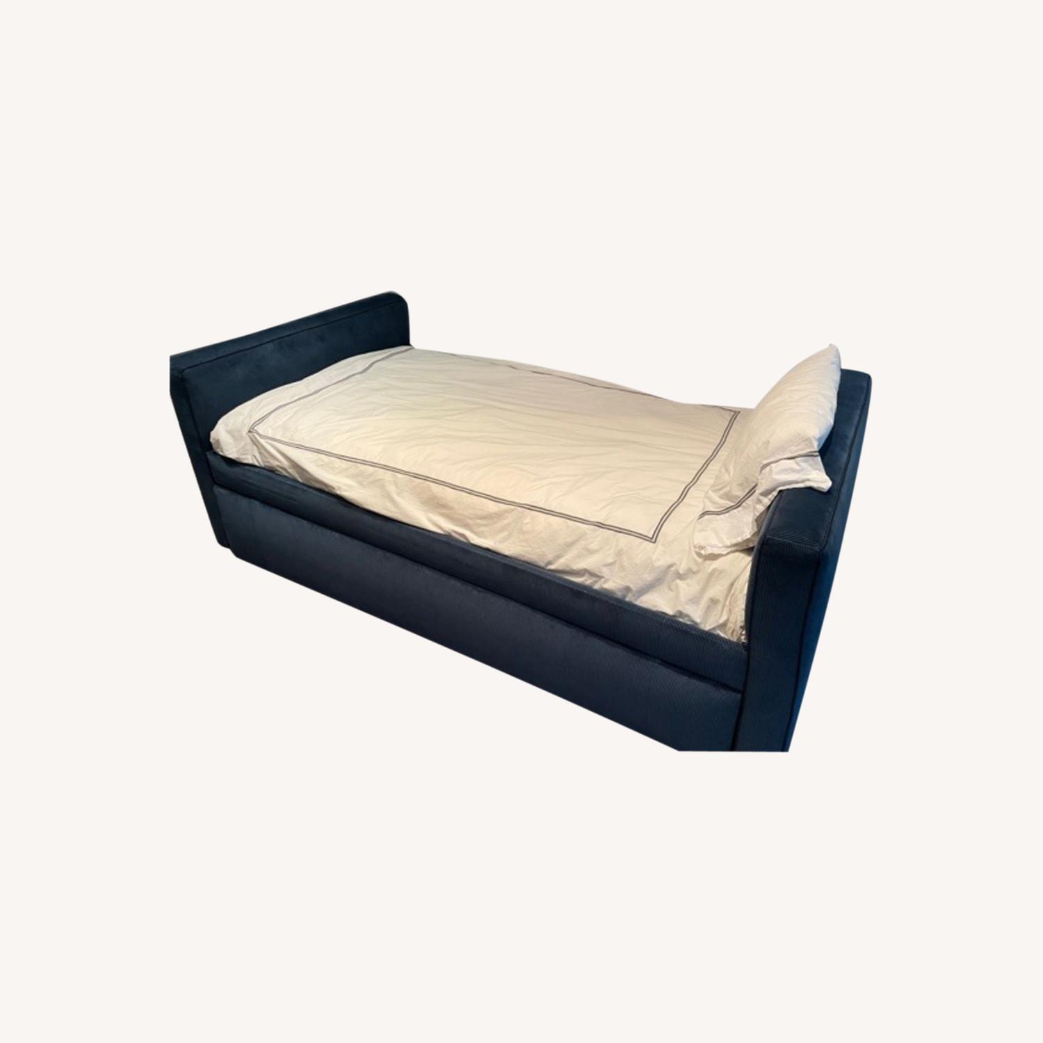 Navy Corduroy Trundle Bed AptDeco