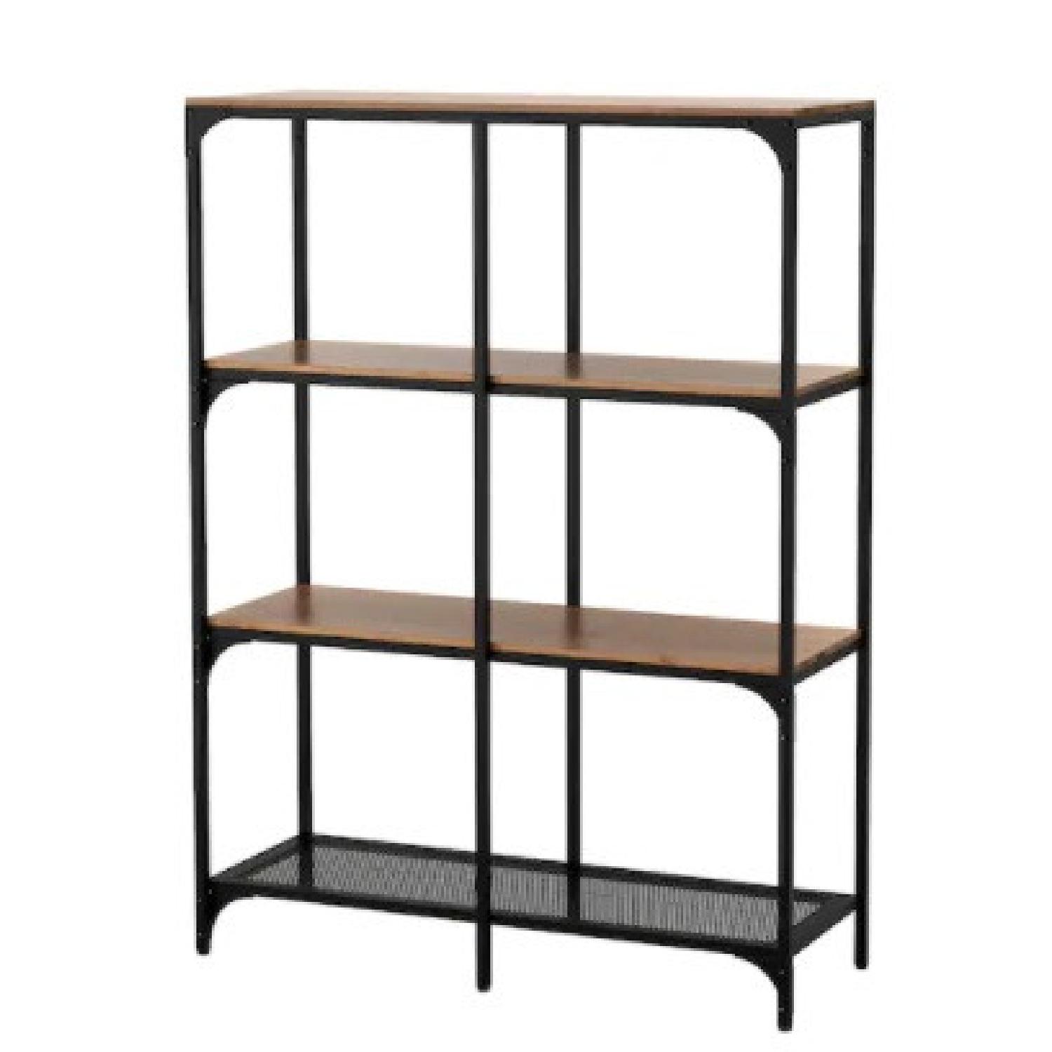 IKEA FJLLBO Shelf Unit, Black Metal and Brown Wood. - image-6