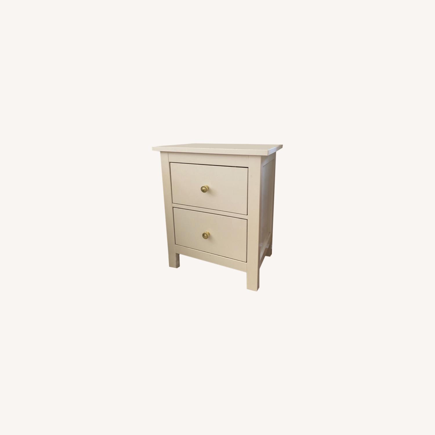 IKEA Hemnes Nightstand with Gold Knobs AptDeco