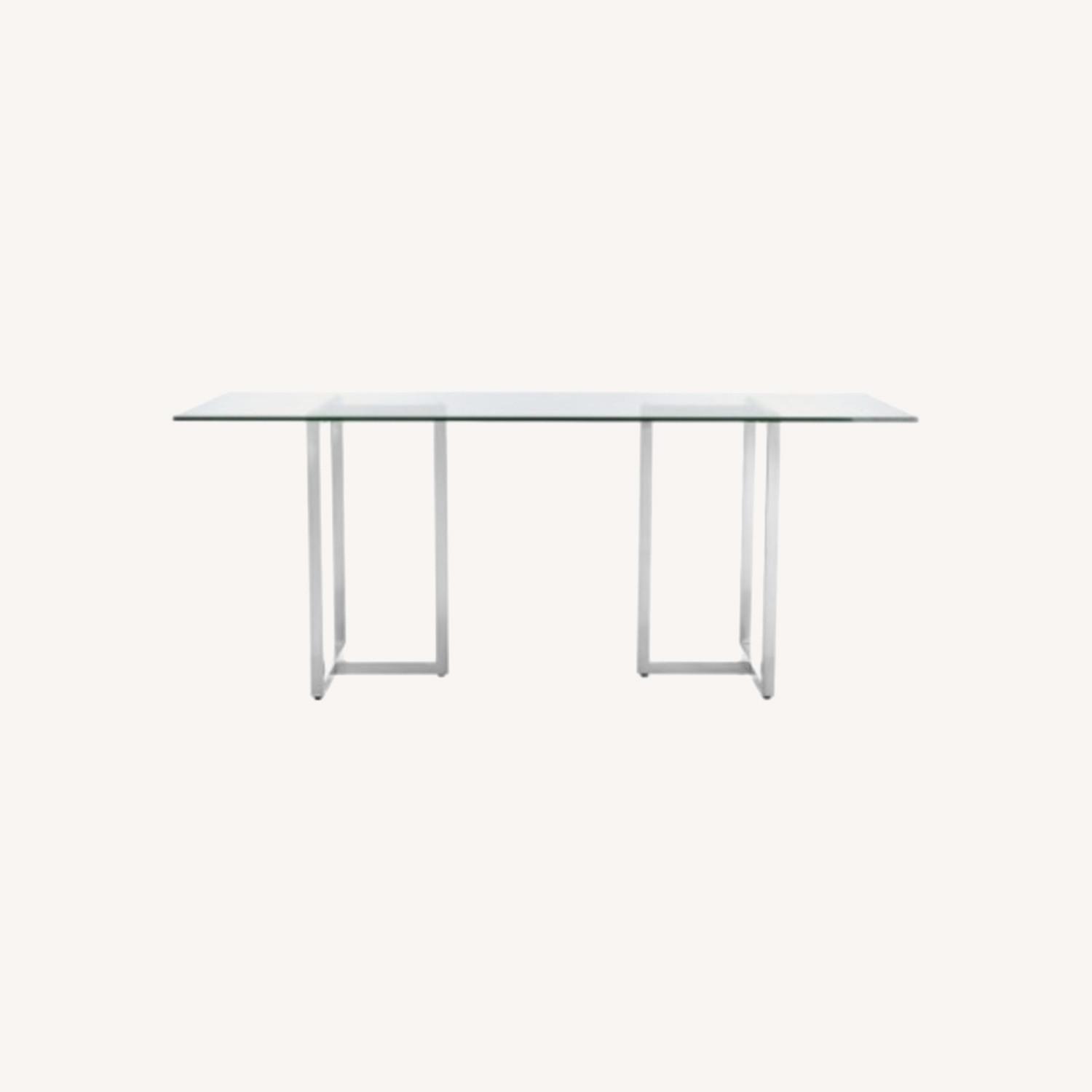 CB2 Glass Rectangular Dining Table or Desk - image-5