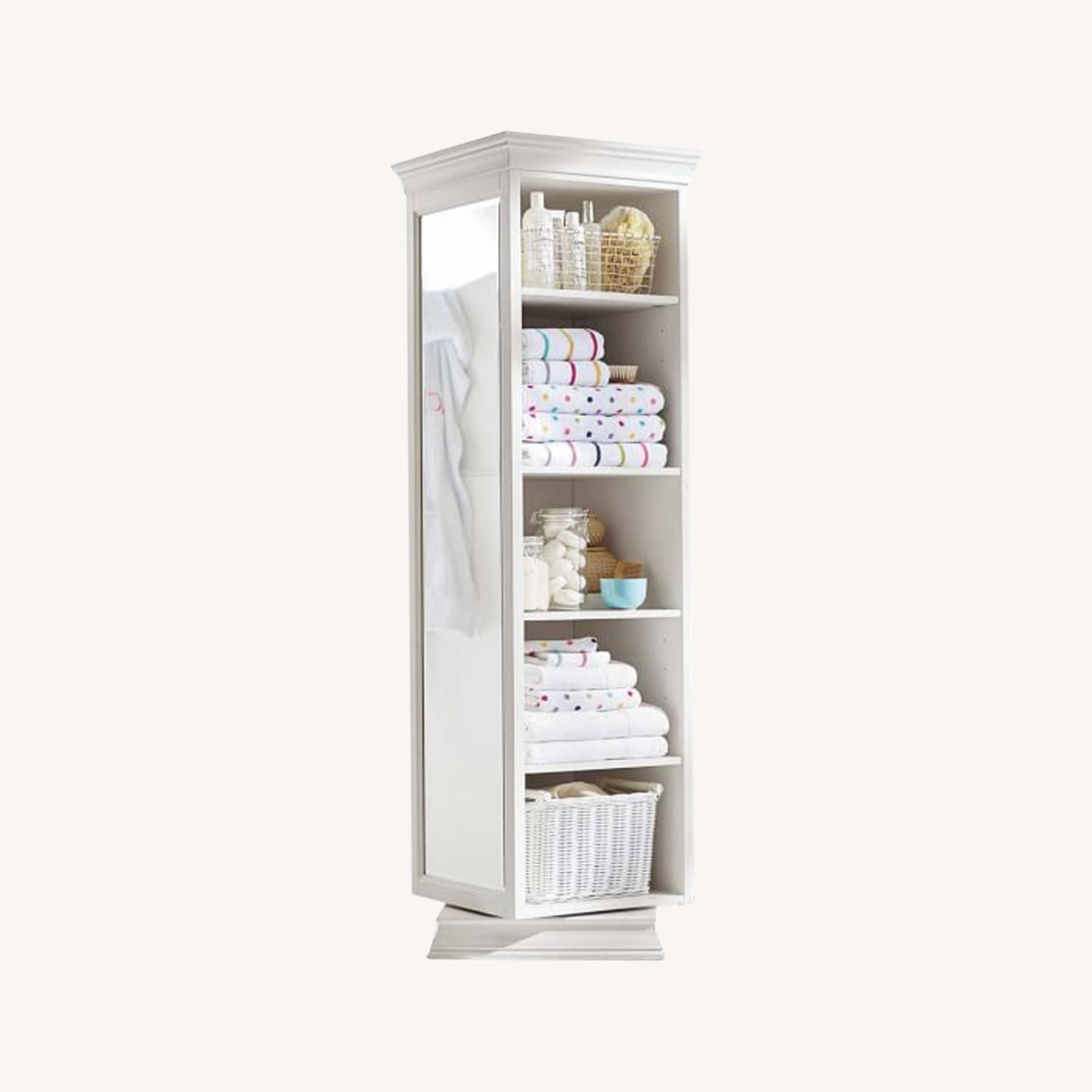 Pottery Barn Display-It Rotating Bookcase w/Mirror - image-0