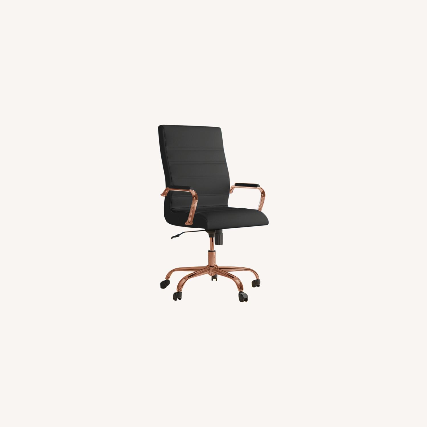 Wayfair Black and Rose Gold Office Chair - image-0