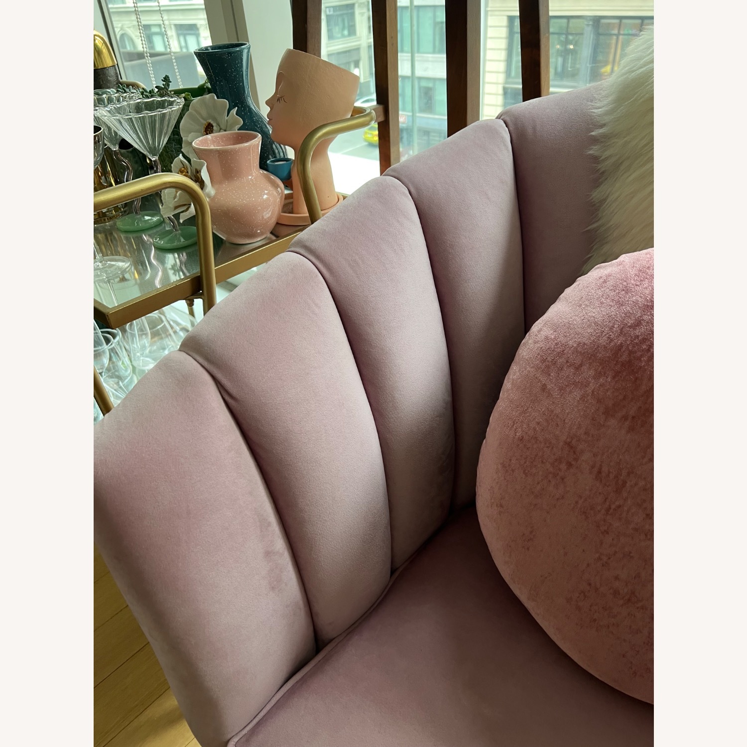 Wayfair Pink Everly Quinn Velvet Accent Chair - image-9