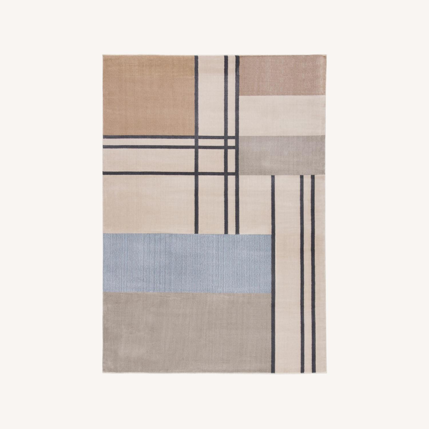 Wayfair Neutral Mondrian Style Rug AptDeco