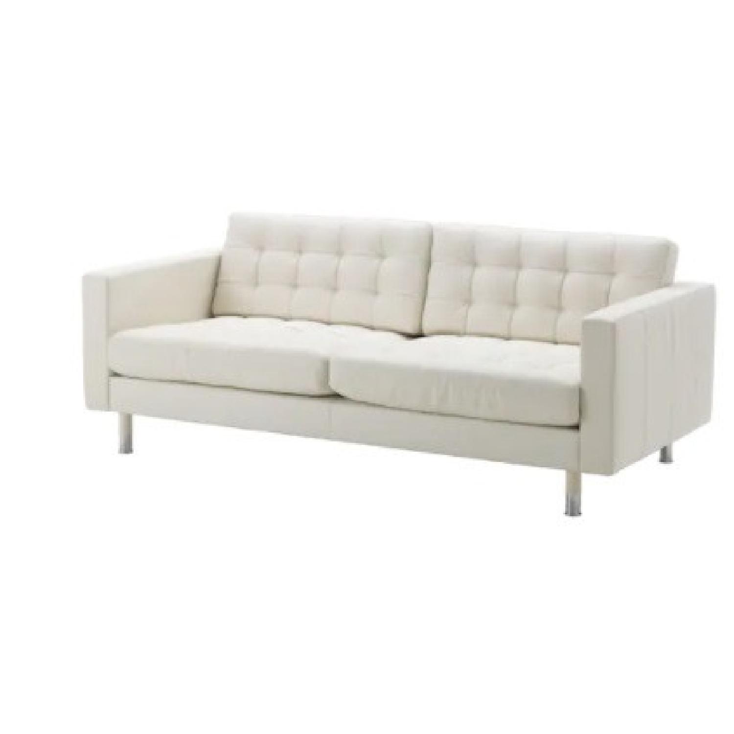IKEA Morabo White Sofa and Ottoman - image-5