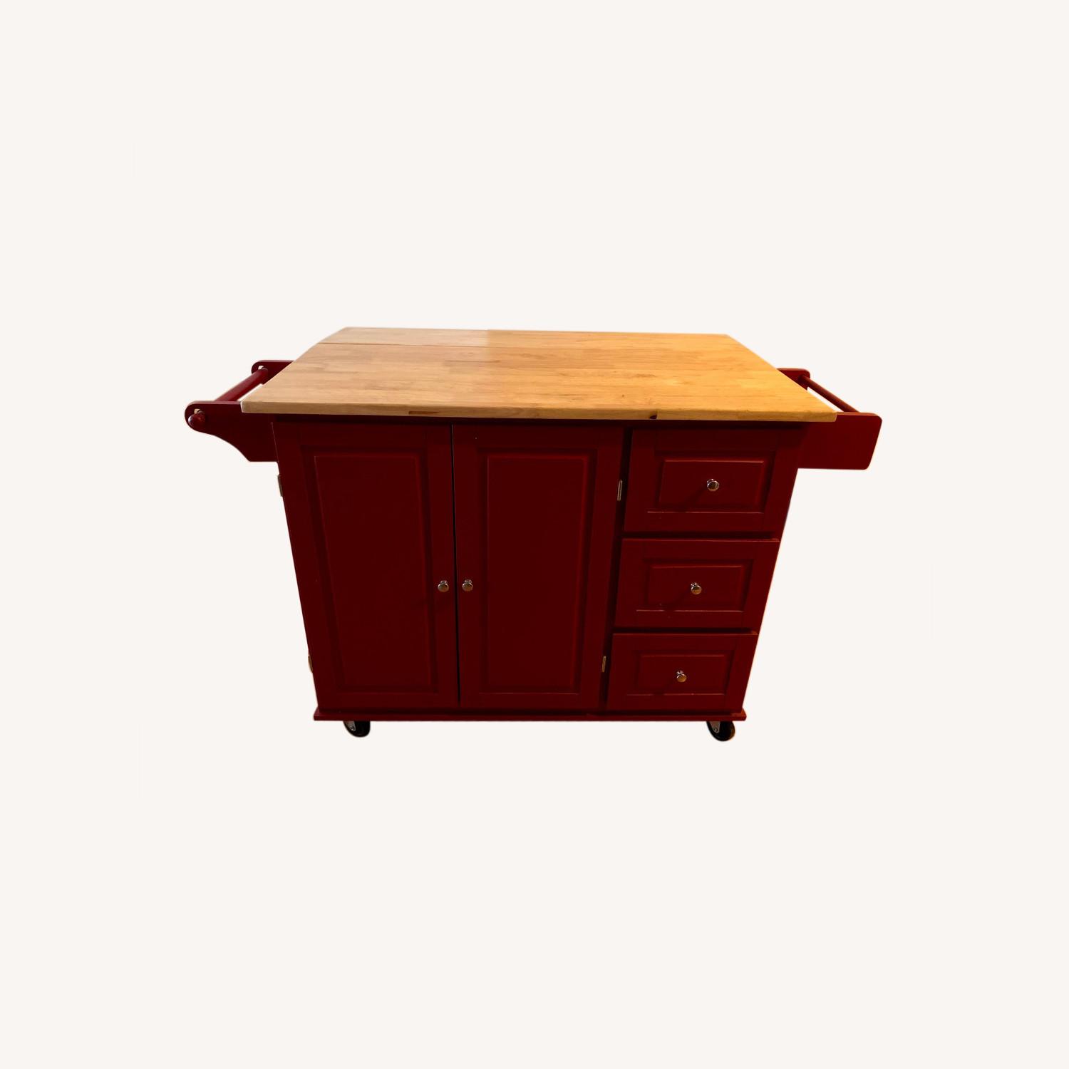 Red Kitchen Cart AptDeco