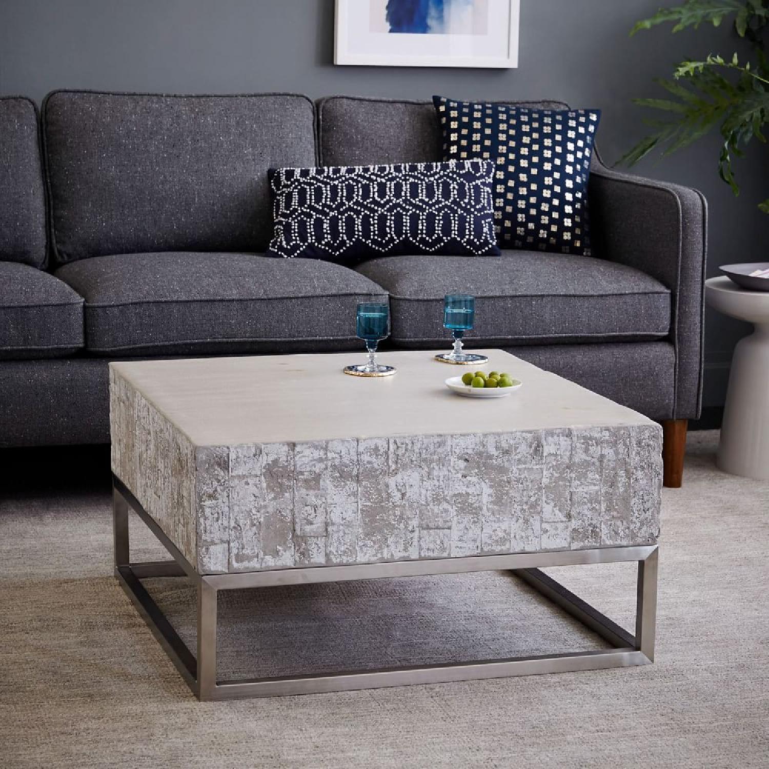 West Elm Modern Concrete Coffee Table - image-4