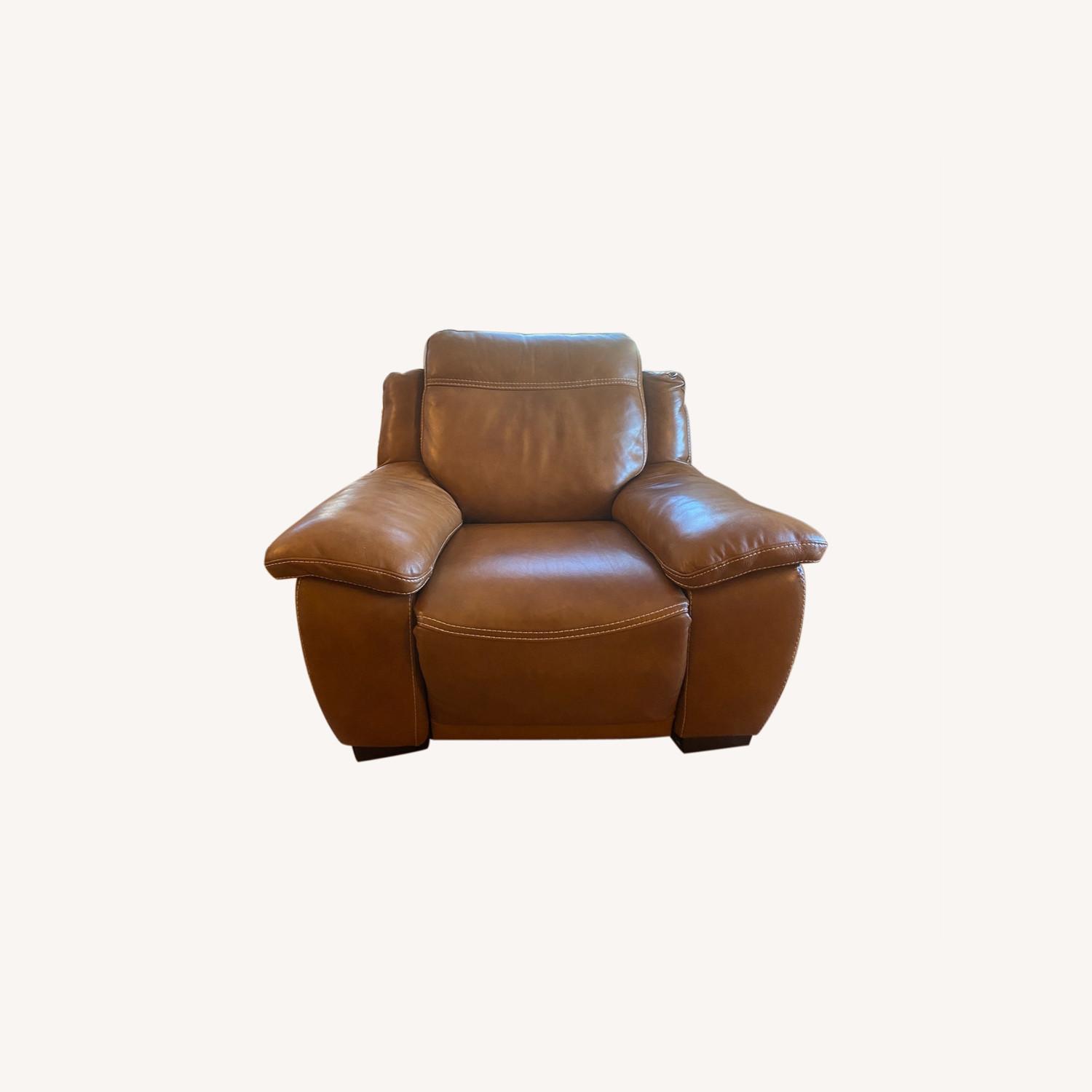 Raymour & Flanigan Leather Power Recliner AptDeco