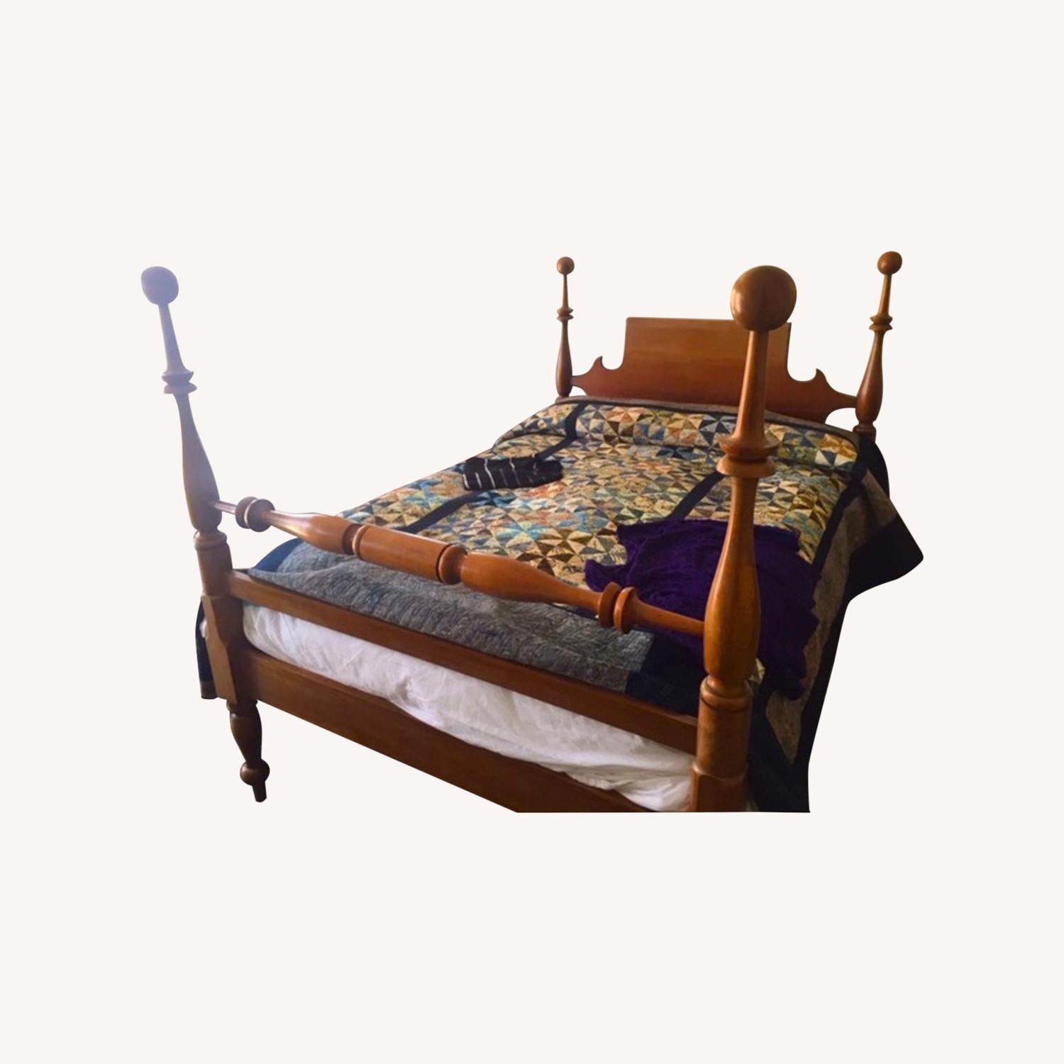Antique Cherry Wood Four-Post Bed (Full) - image-0