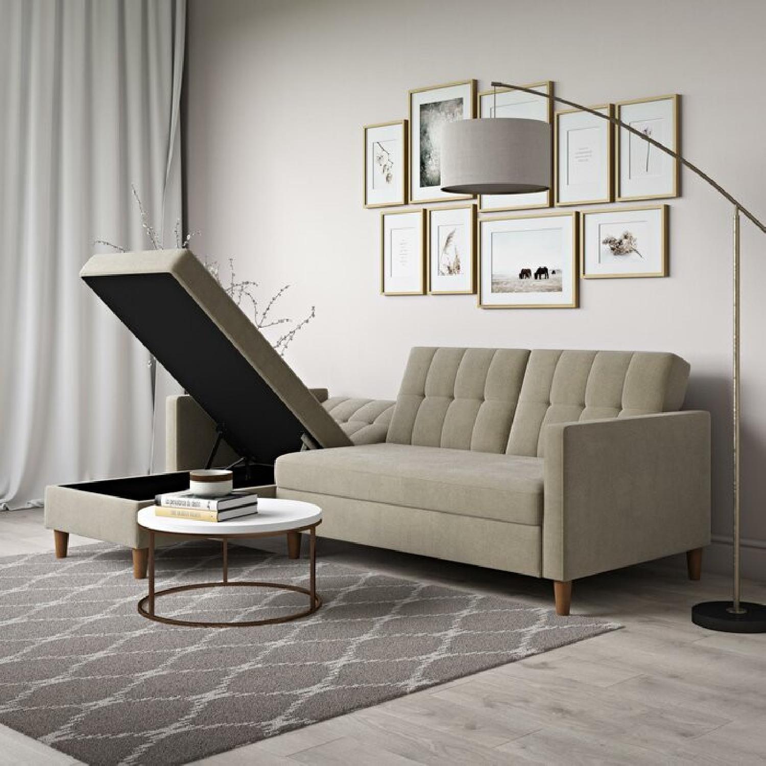 Wayfair Kayden Tan Sectional Sofa Sleeper - image-4