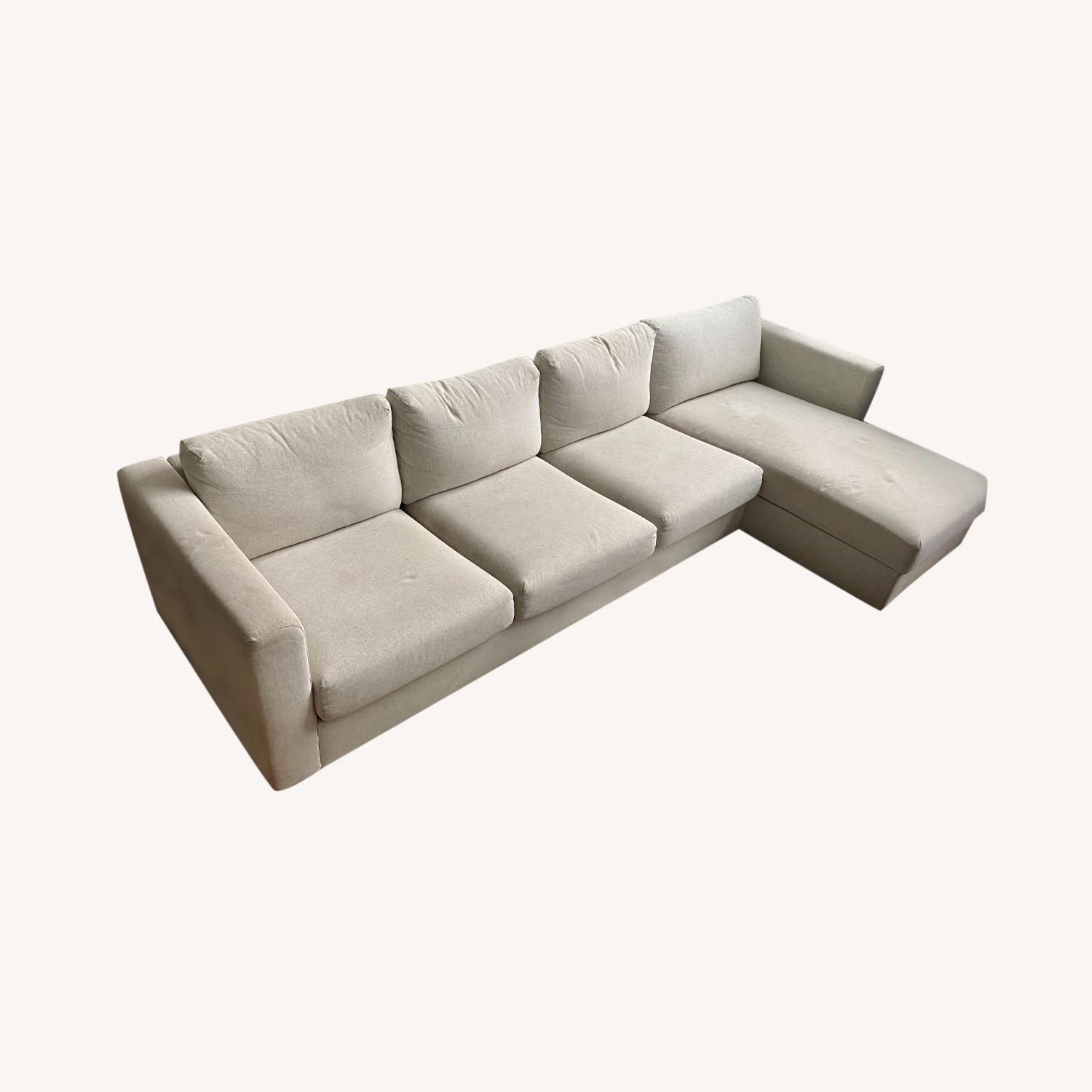 IKEA Sectional Sofa w/ Chaise Light Grey AptDeco