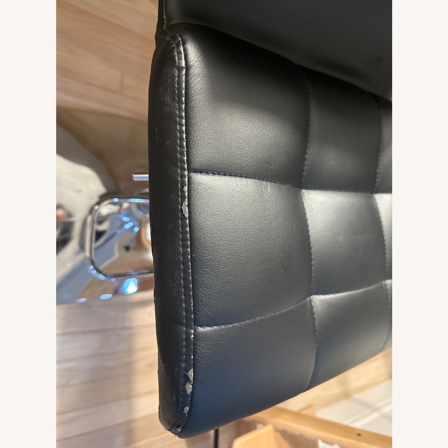 Home Depot Black Leather Swivel Set Of 4 - image-9