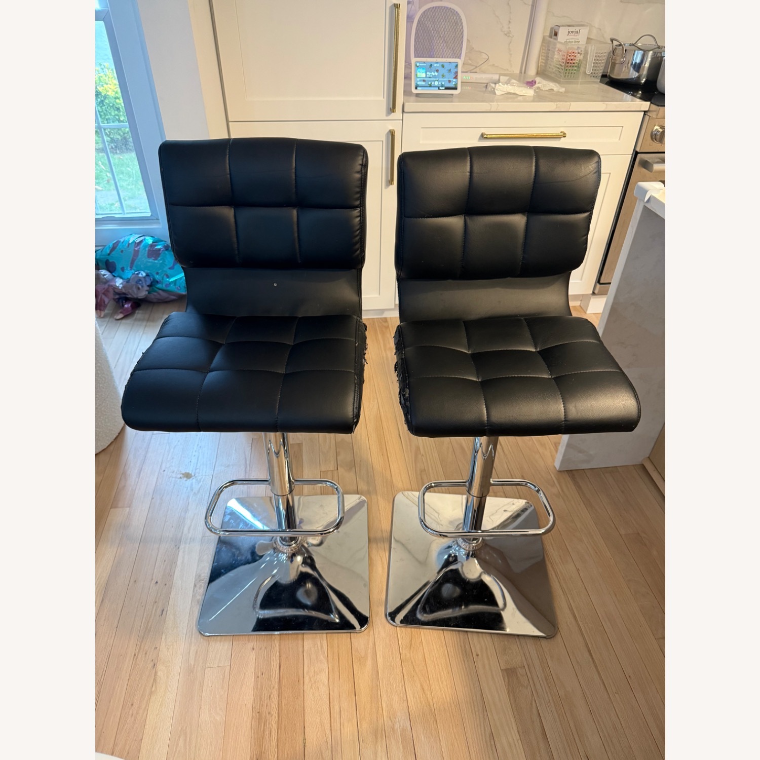 Home Depot Black Leather Swivel Set Of 4 - image-13