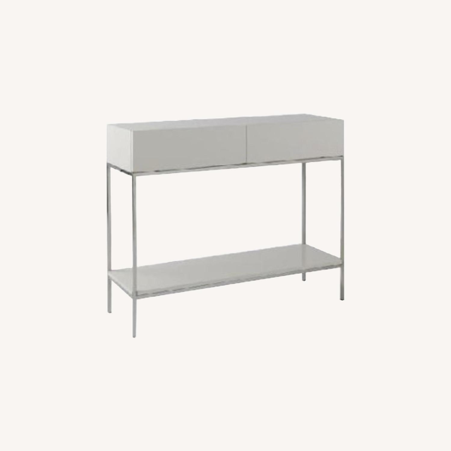 West Elm Storage Console in White Lacquer - image-0